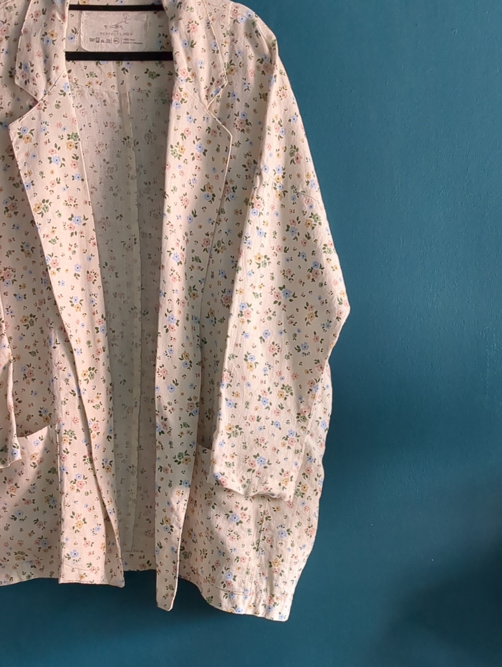 notPERFECTLINEN Victoria-2 Oversized Blazer In Antique Petals M/L